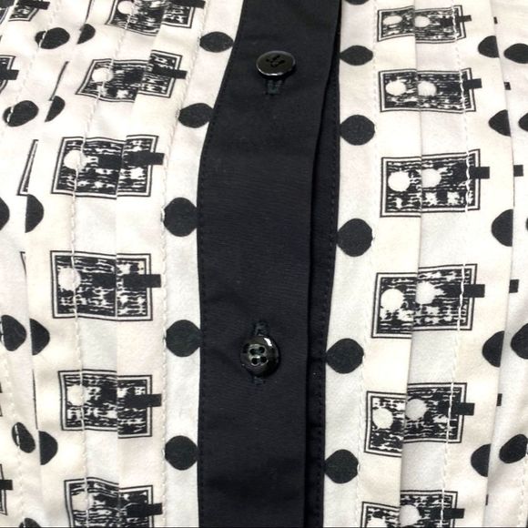 CAROLINA HERRERA NEW YORK Fit Flare Sleeveless Black White Print Midi Dress 4 - Picture 10 of 16